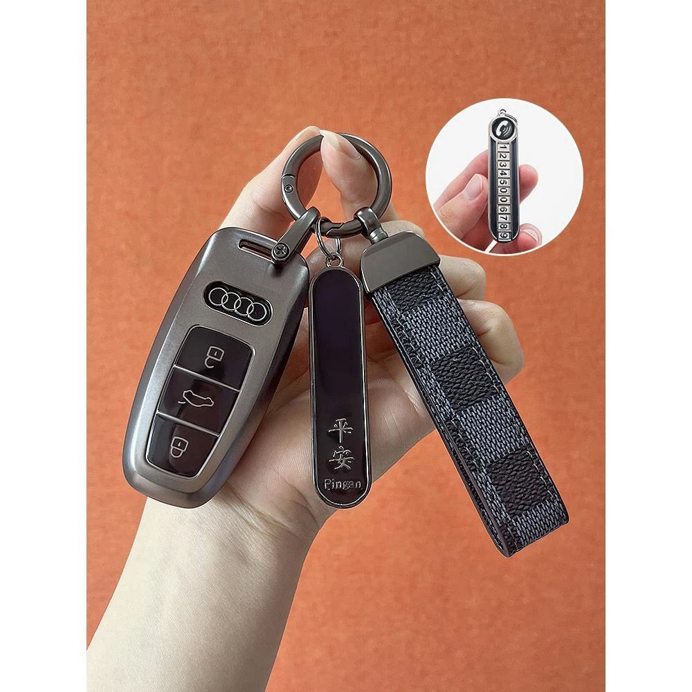 适用25款奥迪A6L钥匙套Q5L壳A3A5A6A7A8L包Q3Q4Q6Q7Q2L车A4L扣男