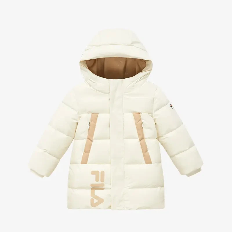 FILA斐乐旗舰儿童冬季新品中大童加厚保暖中长羽绒服K61B441929