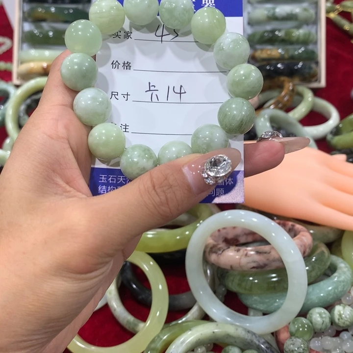 未镶嵌蛇纹石玉手镯嗯*呵43