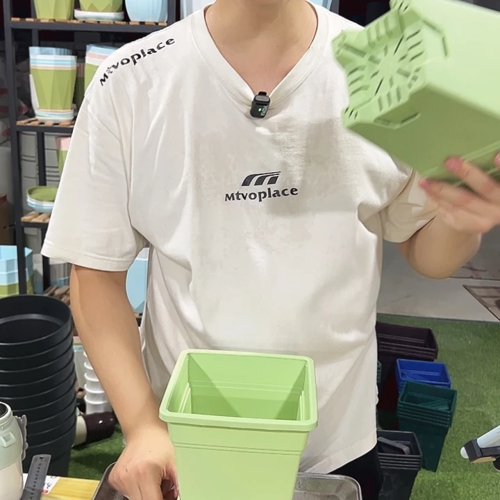 正品方盆口16高18果绿色5只带托
