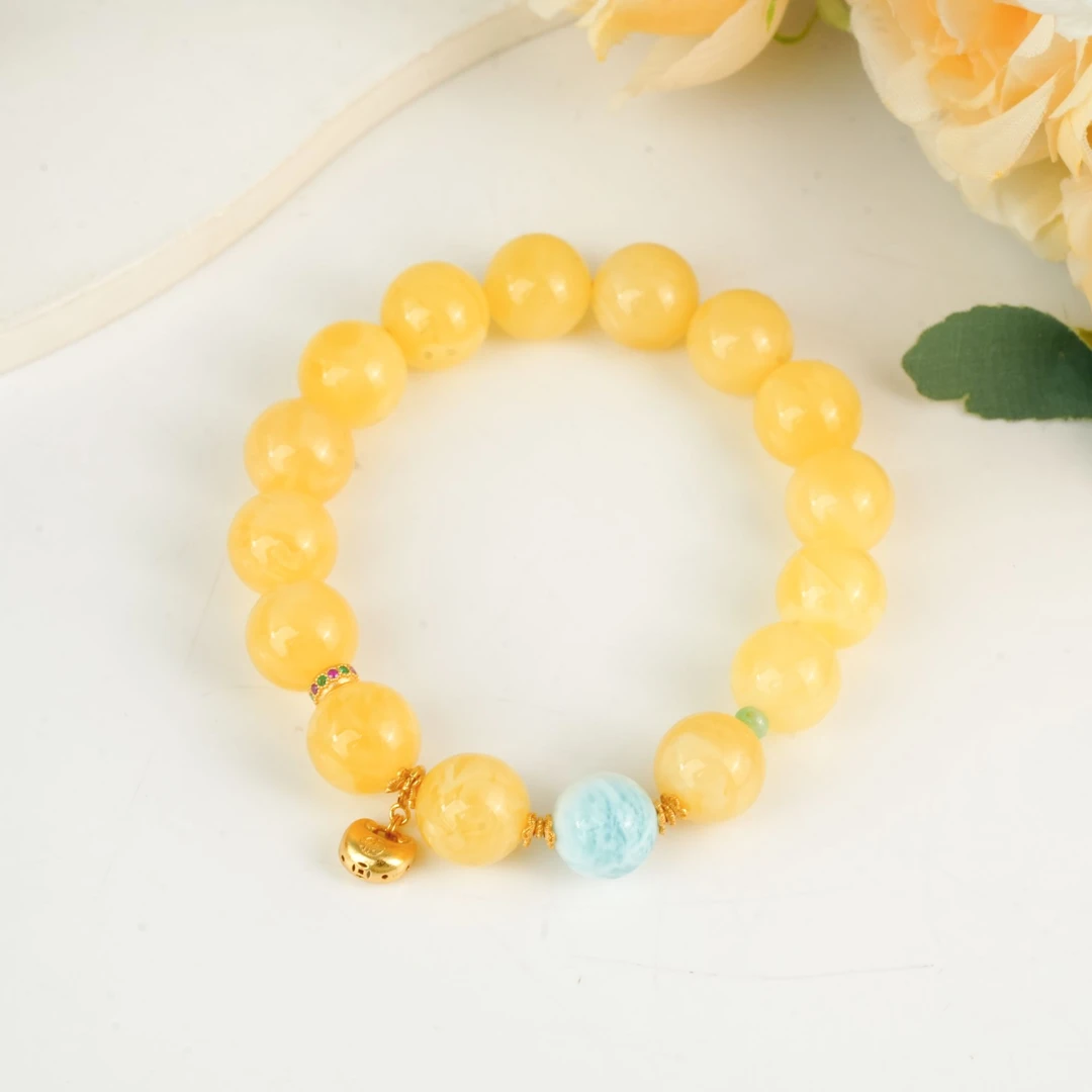 【小北严选】蜜蜡DIY单圈手串约12mm【多样性发一件】-AH03X1059