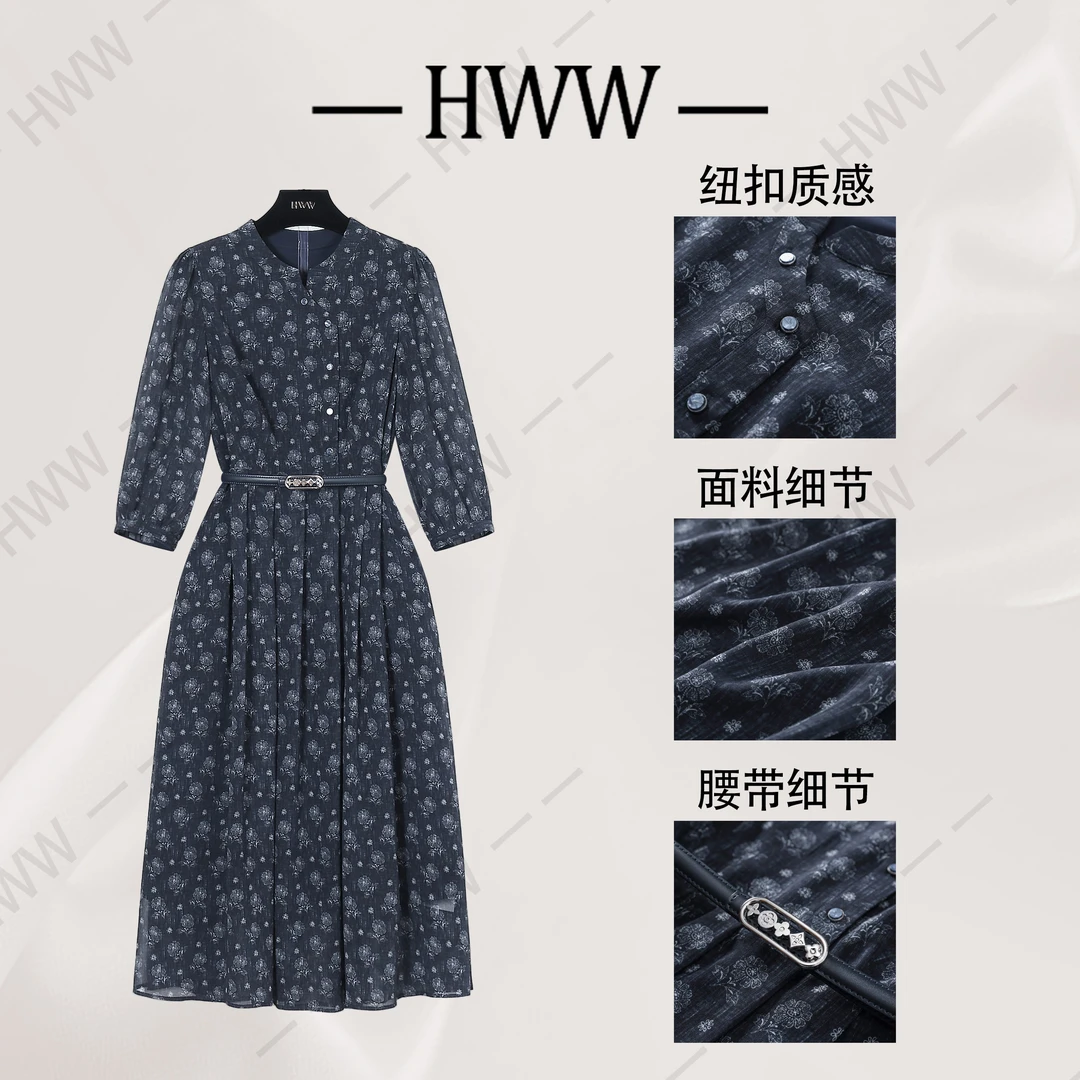 【赫尔温】设计款帝释青时尚收腰显瘦连衣裙DHZXF50800