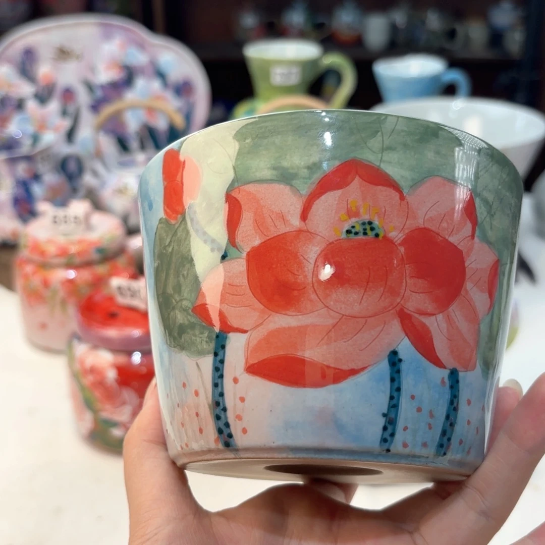 景德镇手绘高温釉下彩陶瓷茶具