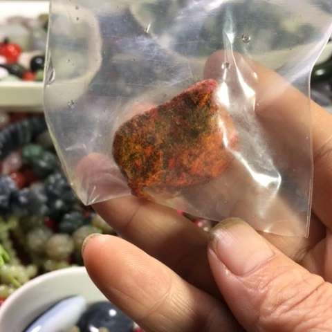 天然辰砂江*朱砂糖人吊坠