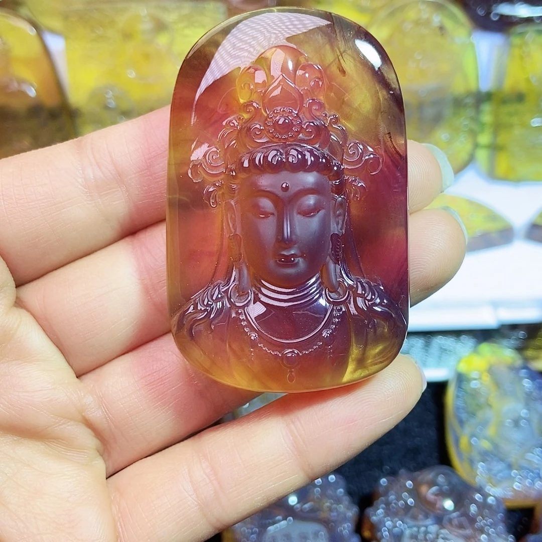 琥珀颈饰未镶嵌观音16号