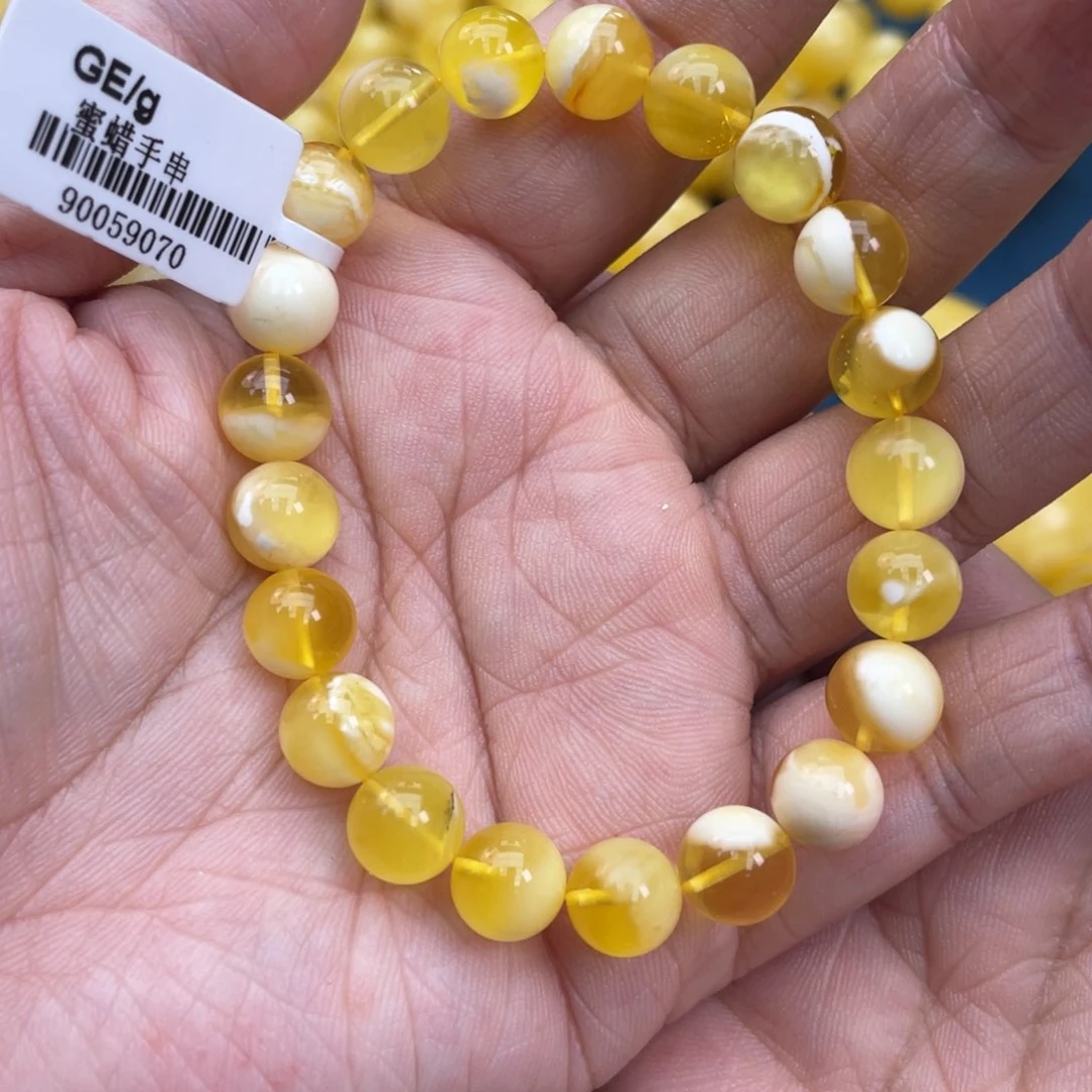 琥珀裸石未镶嵌琥珀蜜蜡9m m