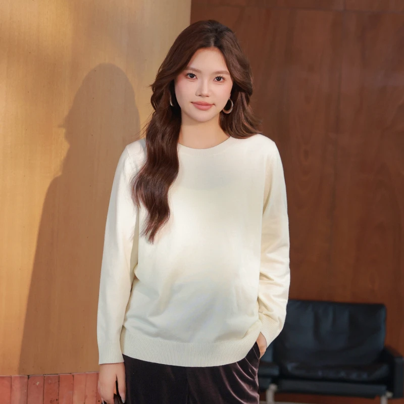 【天丝莱赛尔】MsShe大码女装春装针织衫弹力打底上衣T~M2409036