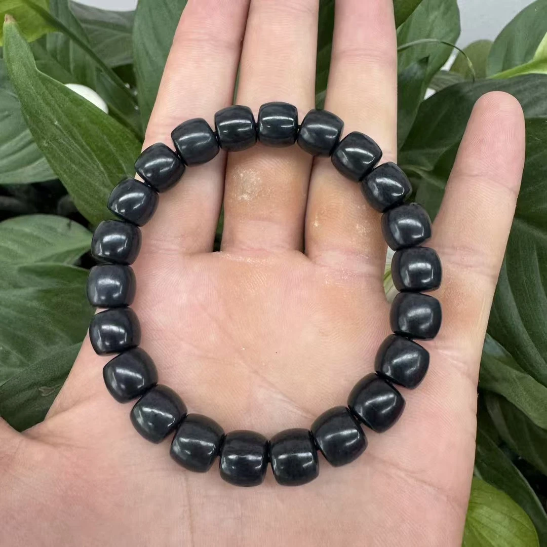 D495 天然和田玉墨玉卡10左右手串 拍一发一多样性发其一