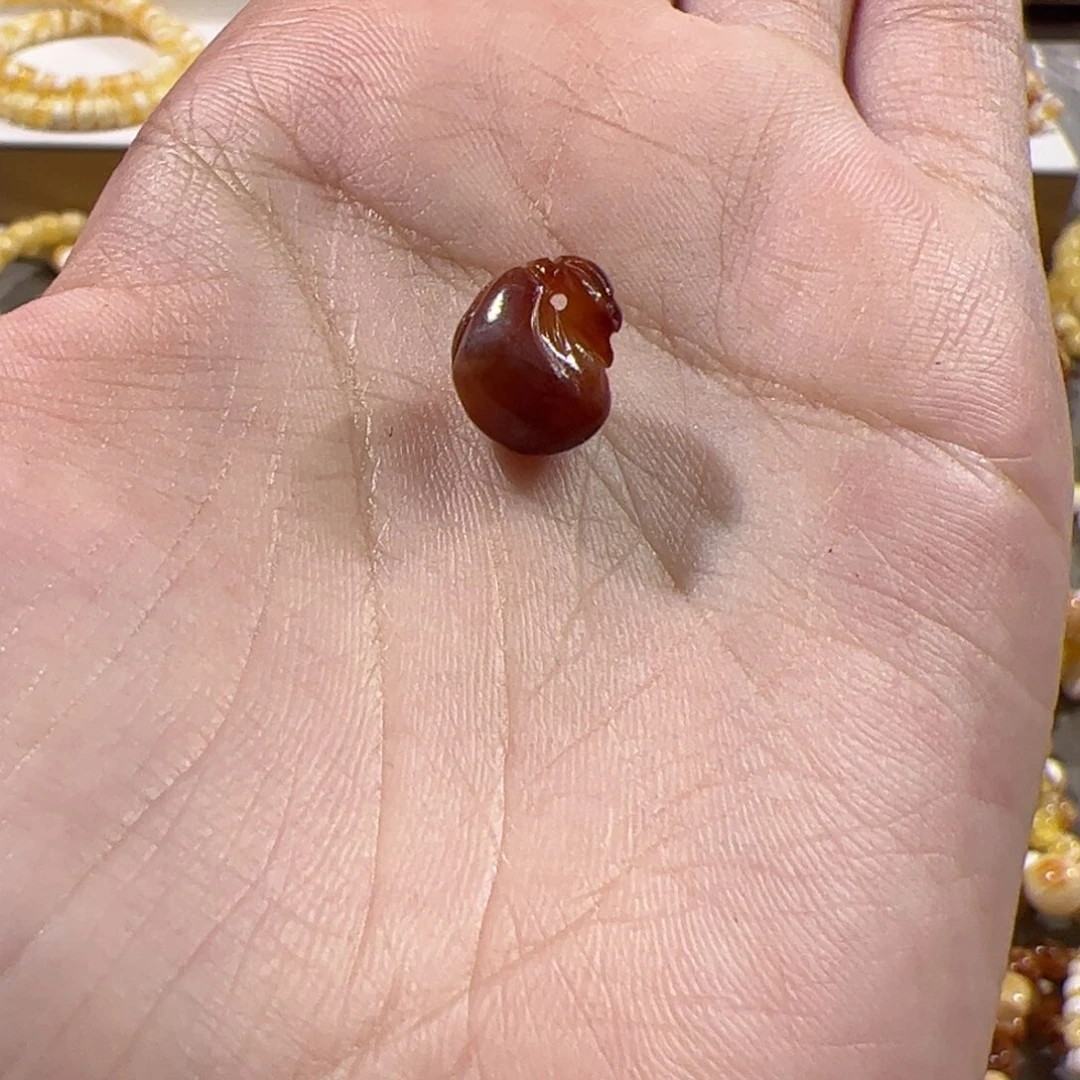 琥珀未镶嵌珠宝奇石紫沁钱袋配饰
