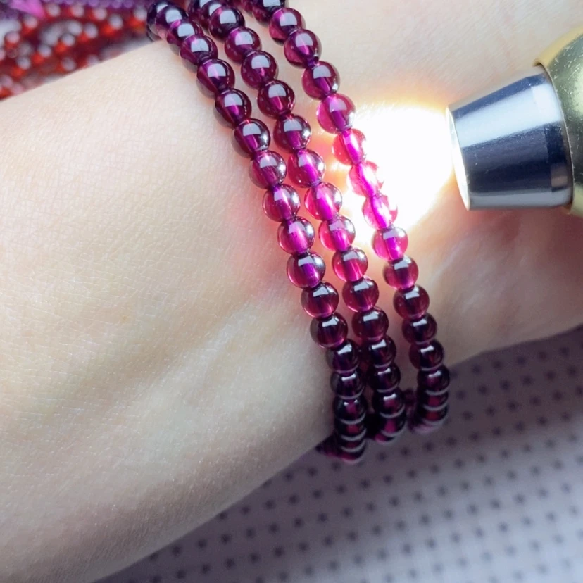 【闪购商品】石榴石手链未镶嵌4.3紫牙乌9a