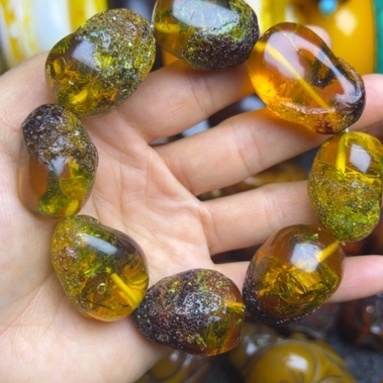 琥珀未镶嵌手链蜜蜡