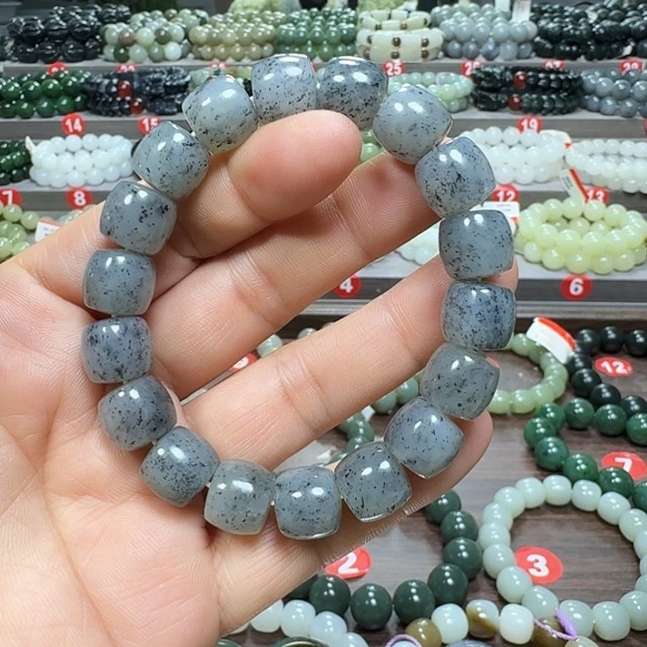 未镶嵌手链和田玉新疆青花直切卡12