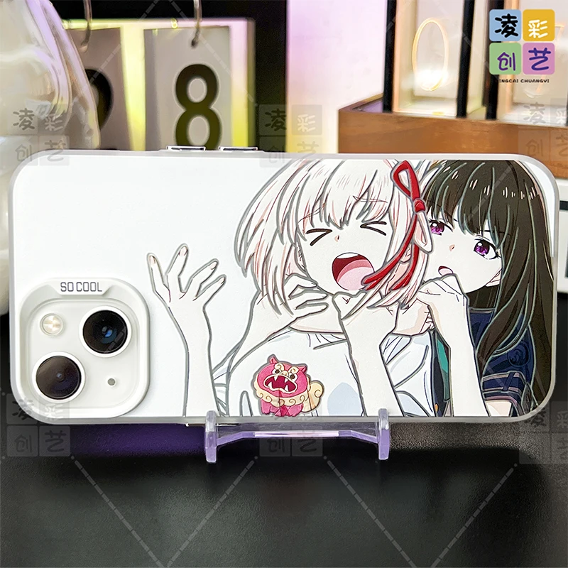凌彩创艺适用于苹果华为小米二次元动漫千束泷奈大孔IMD彩银壳
