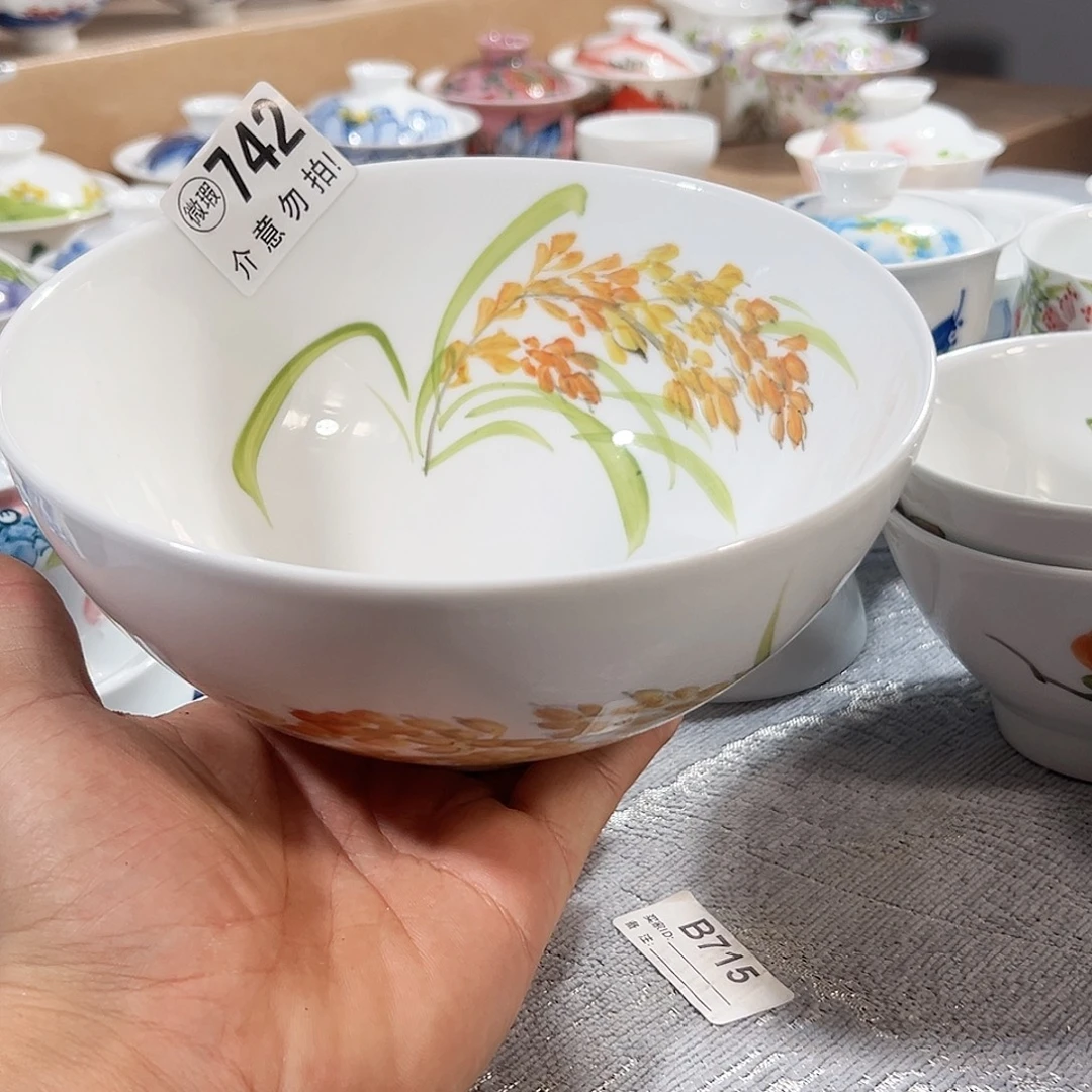 景德镇手工手绘陶瓷7寸面碗