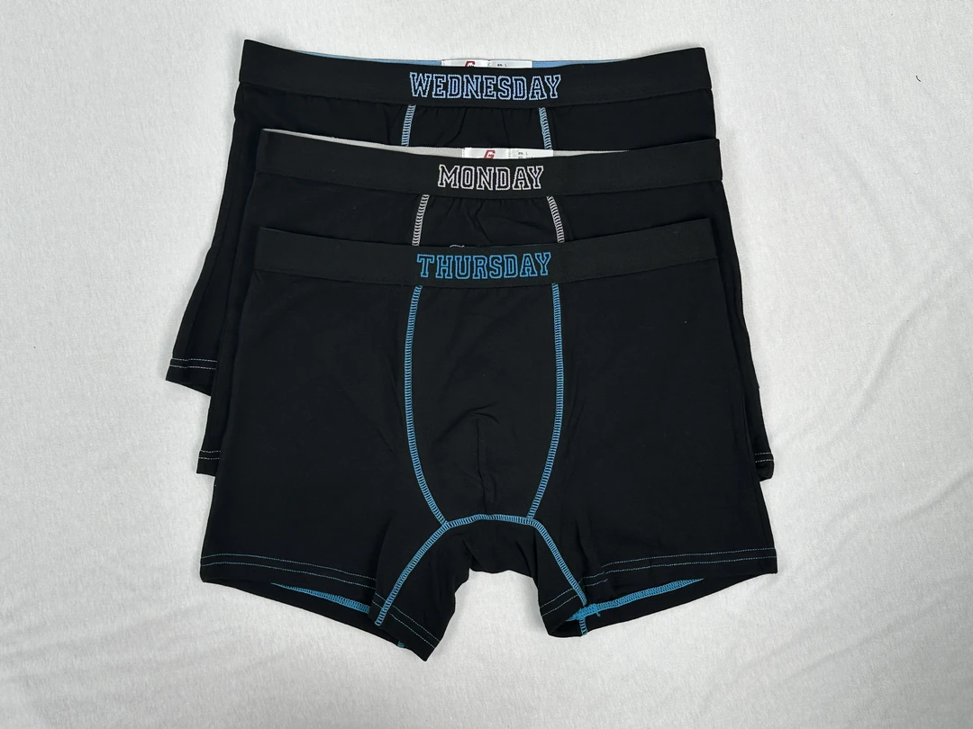 2条装休闲男款弹力平角裤潮流联名时尚透气四角舒适纯棉内裤黑色