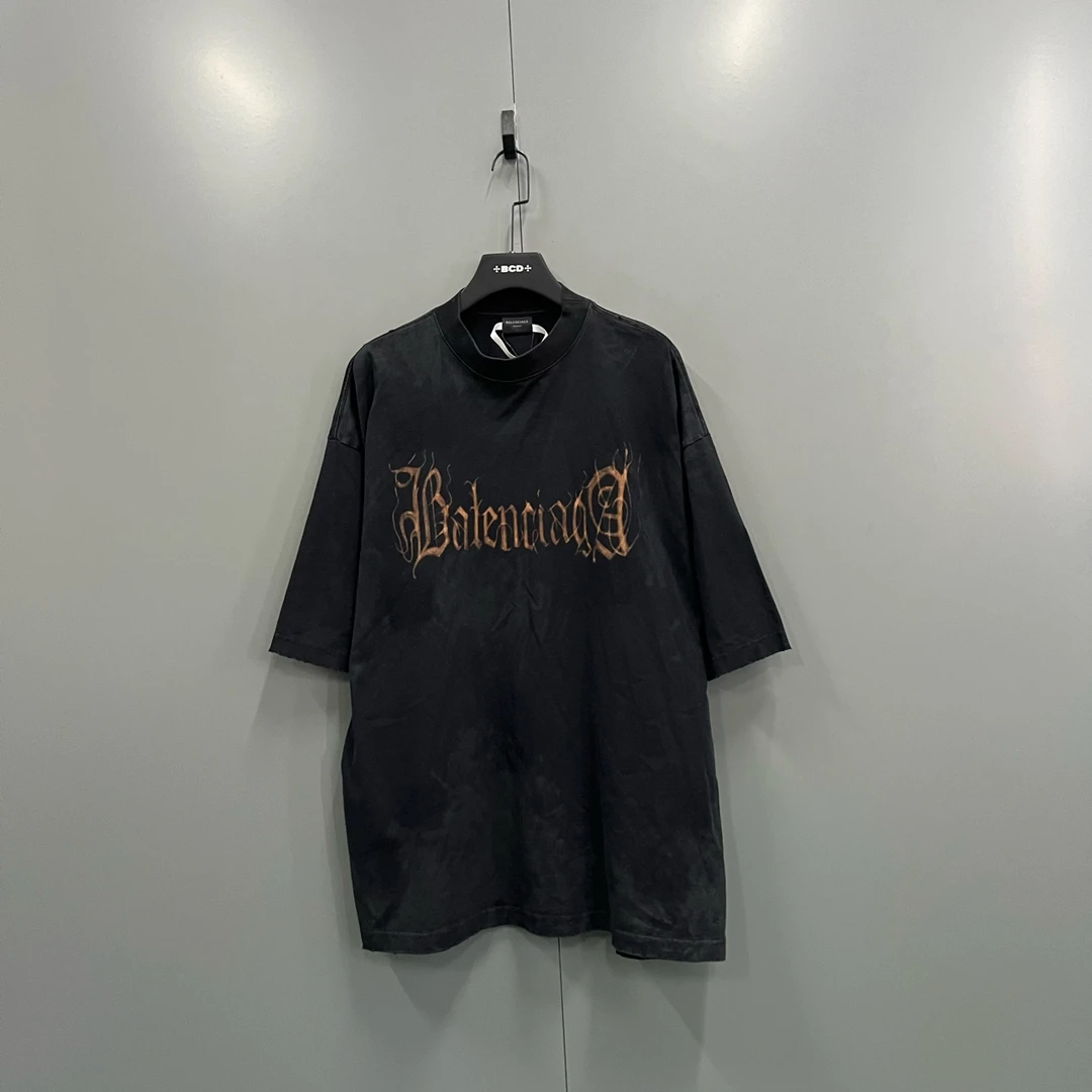 95新 Balenciaga/巴黎世家 （cc）字母图案印花短袖 M码 bc014222