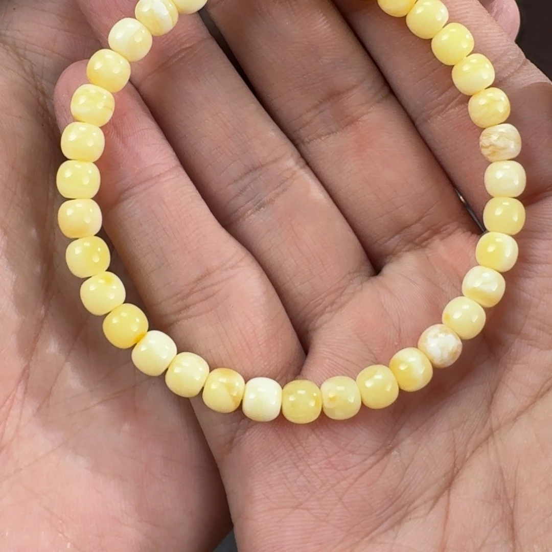 琥珀裸石未镶嵌蜜蜡老型单珠6mm,多样性发货