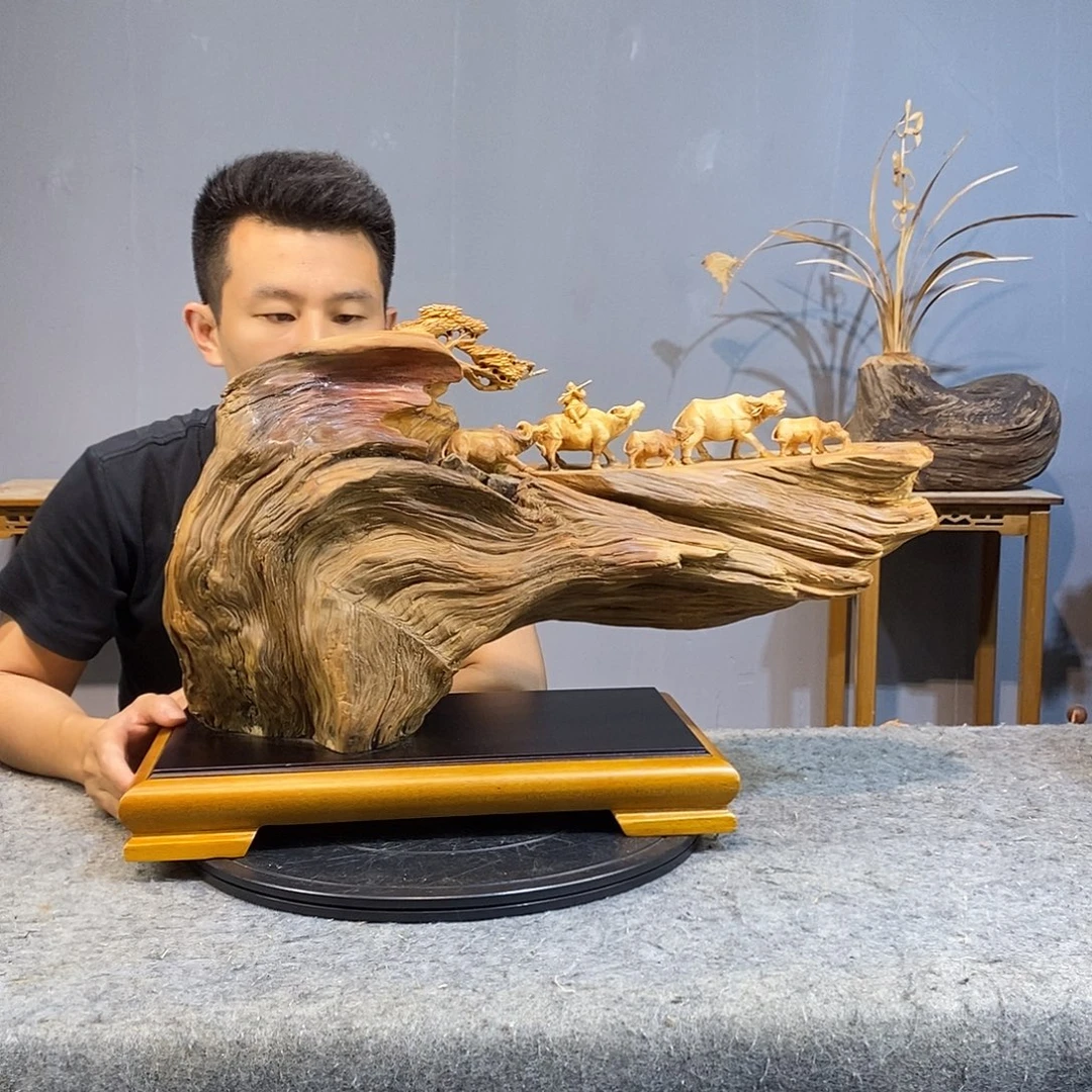 柏木木雕工艺品摆件