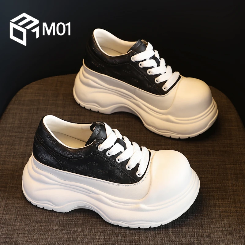 M01内增高小白鞋女2025秋季新款百搭厚底松糕小个子运动休闲板鞋