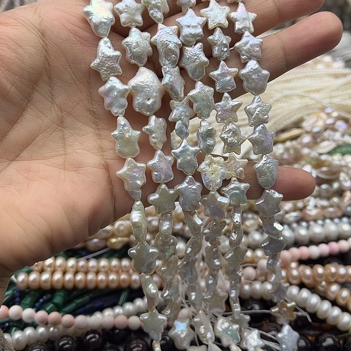 玛瑙/玉髓未镶嵌珠宝半成品一条10-11mm左右不规则五星巴洛克珍珠