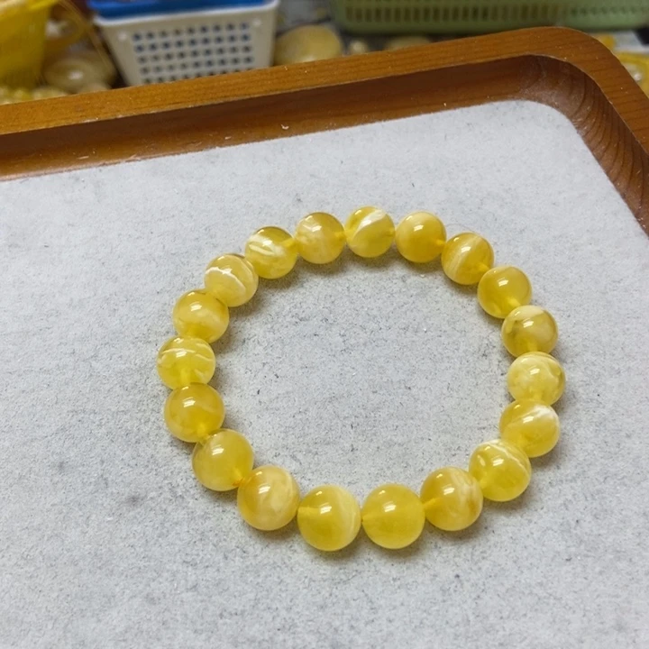 蜜蜡未镶嵌裸石手串