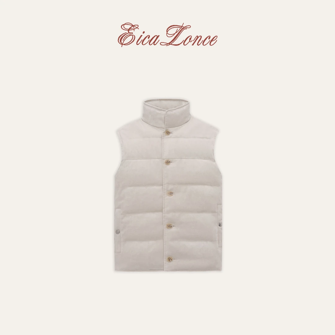 意卡伦萨 冬季麂皮绒匈牙利90白鹅绒马甲