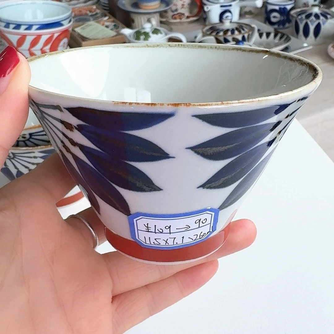 瓷片1只翔芳窑11.3厘米饭碗，手绘