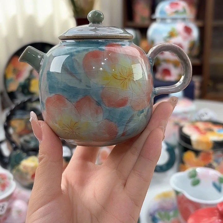景德镇手绘高温釉下彩陶瓷茶具
