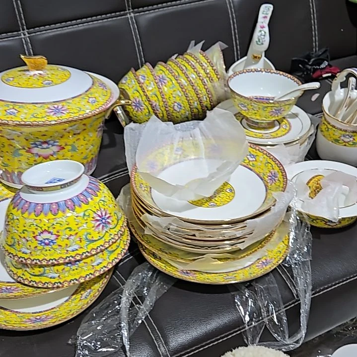 晴***霖45%以上骨粉骨瓷珐琅彩套装46头66666666666