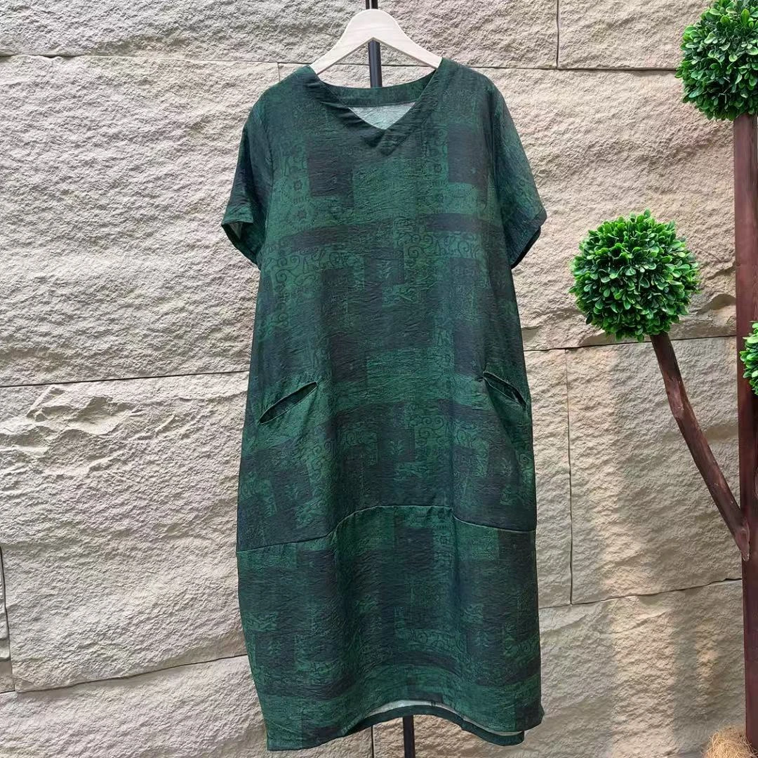 8092新款春夏遮肉显瘦洋气减龄连衣裙QZ