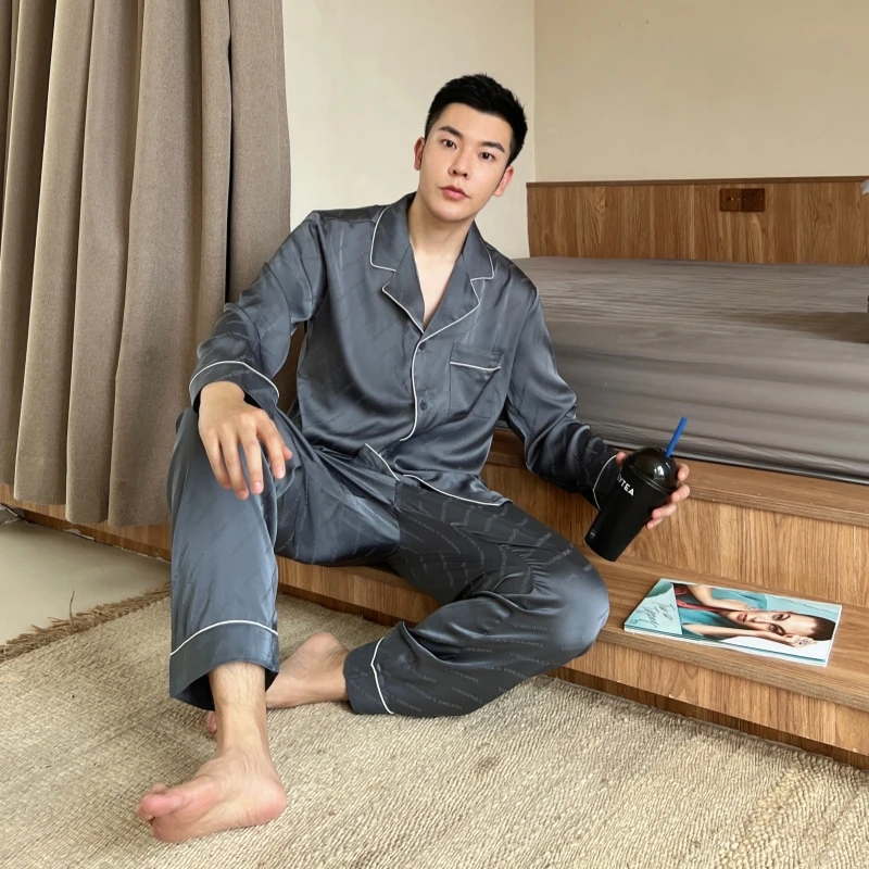 【Dream系列】透气休闲宽松春秋季新款男士睡衣长袖长裤家居服