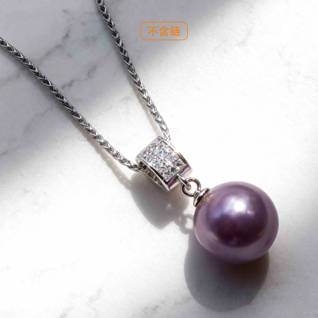 铜合金仿珍珠吊坠 14-15mm蓝莓紫圆桶款施家贝珠吊坠DZB207