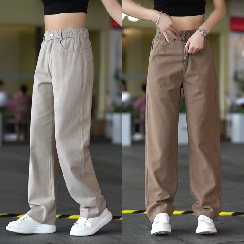 夏季休闲裤男薄款直筒宽松阔腿裤2025新款百搭潮流痞帅松紧腰长裤
