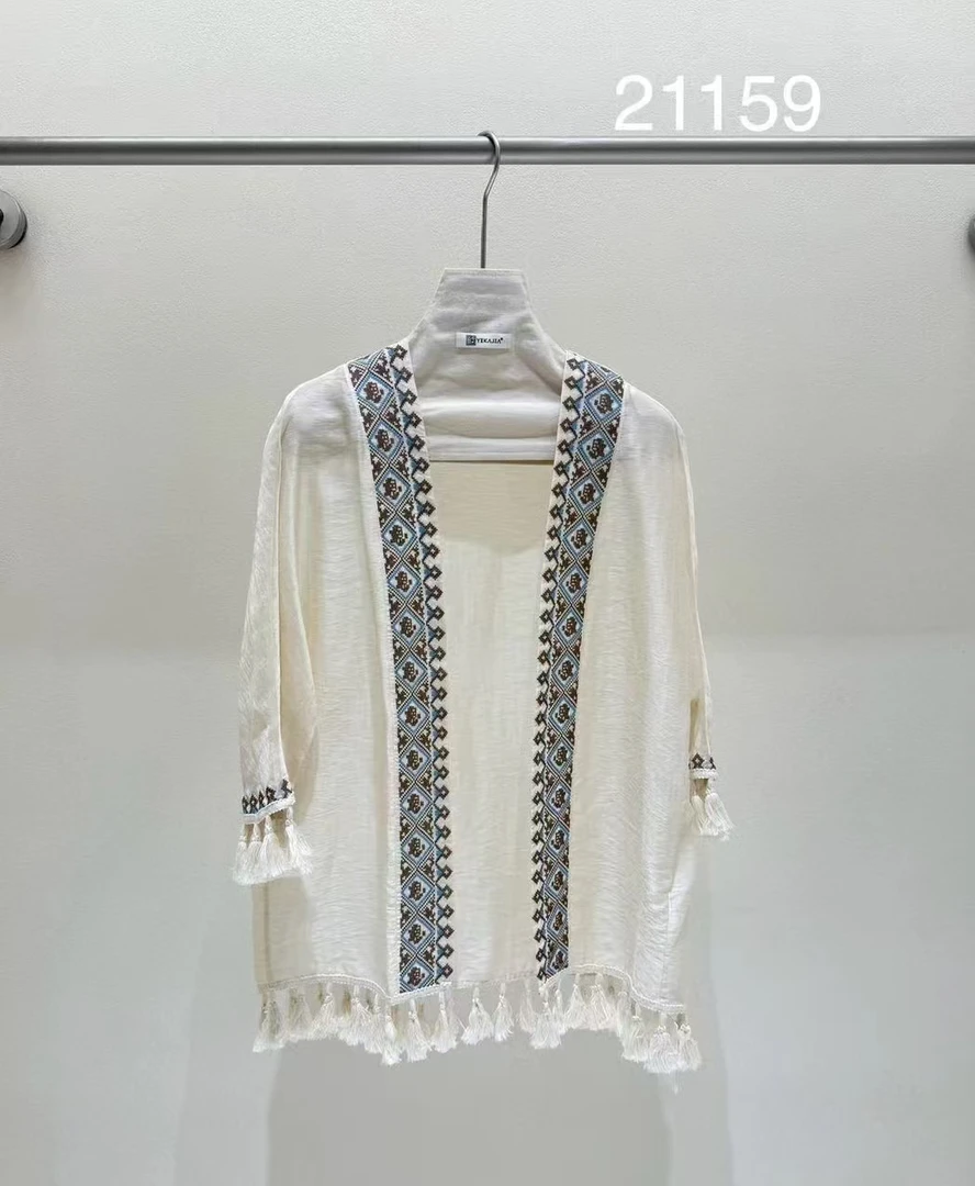 【兰帝专属】波嬉风十字绣花开衫21159