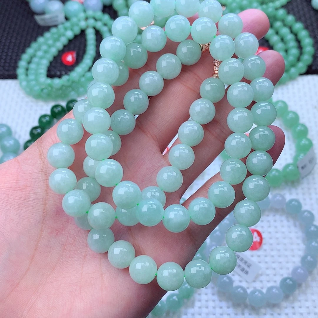 翡翠未镶嵌毛衣链卡10.4