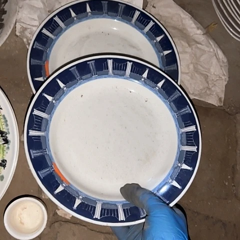 瓷片国营厂库存微瑕21厘米