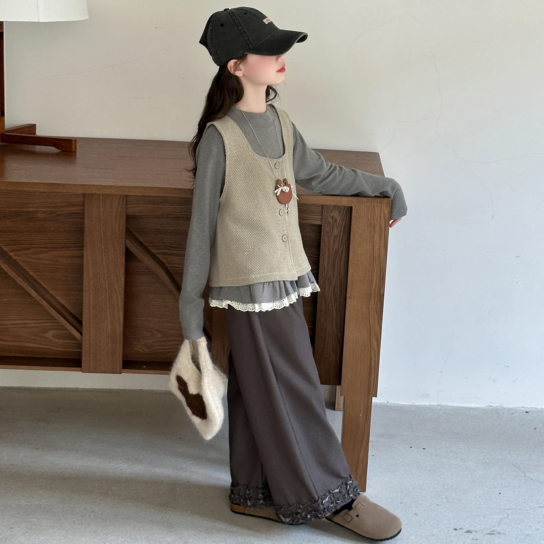 简约潮牌店铺儿童服装2025年新款衣服女童装秋装套装6-12岁高级感