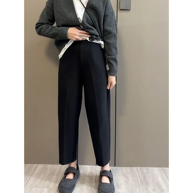 2025夏季薄款大码小个子穿搭显瘦直筒休闲裤洋气百搭遮肉九分西裤