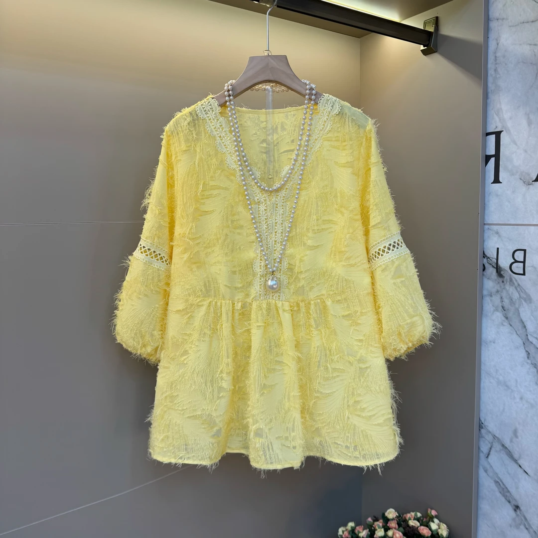 韩版新款V领慵懒风娃娃衫遮肉显瘦糖果色减龄上衣胖妹妹大码女装