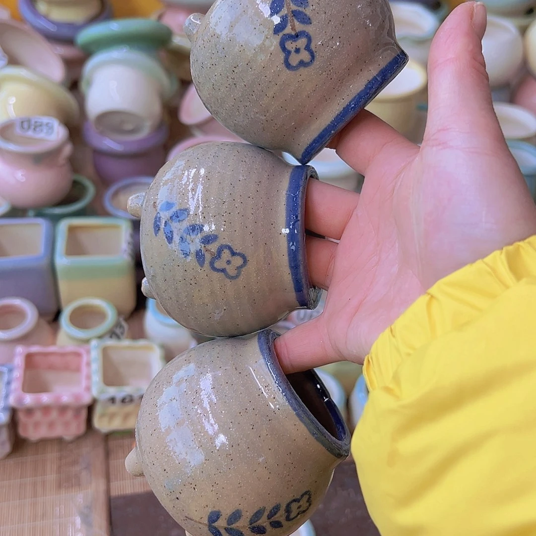 红陶 陶瓷花盆当场满12包邮