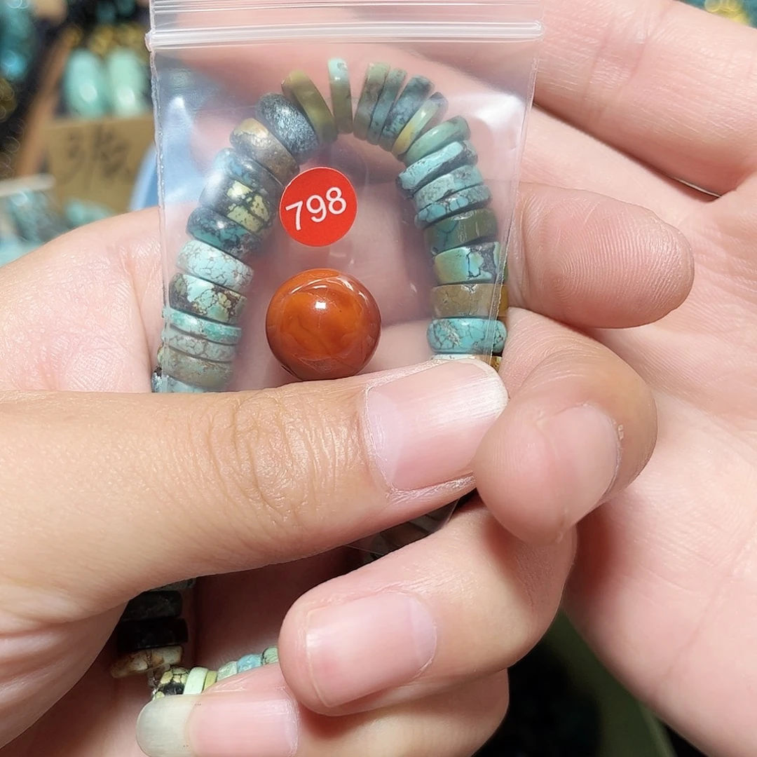 沫***陌未镶嵌圆珠桶珠老型手串！！玛瑙/玉髓