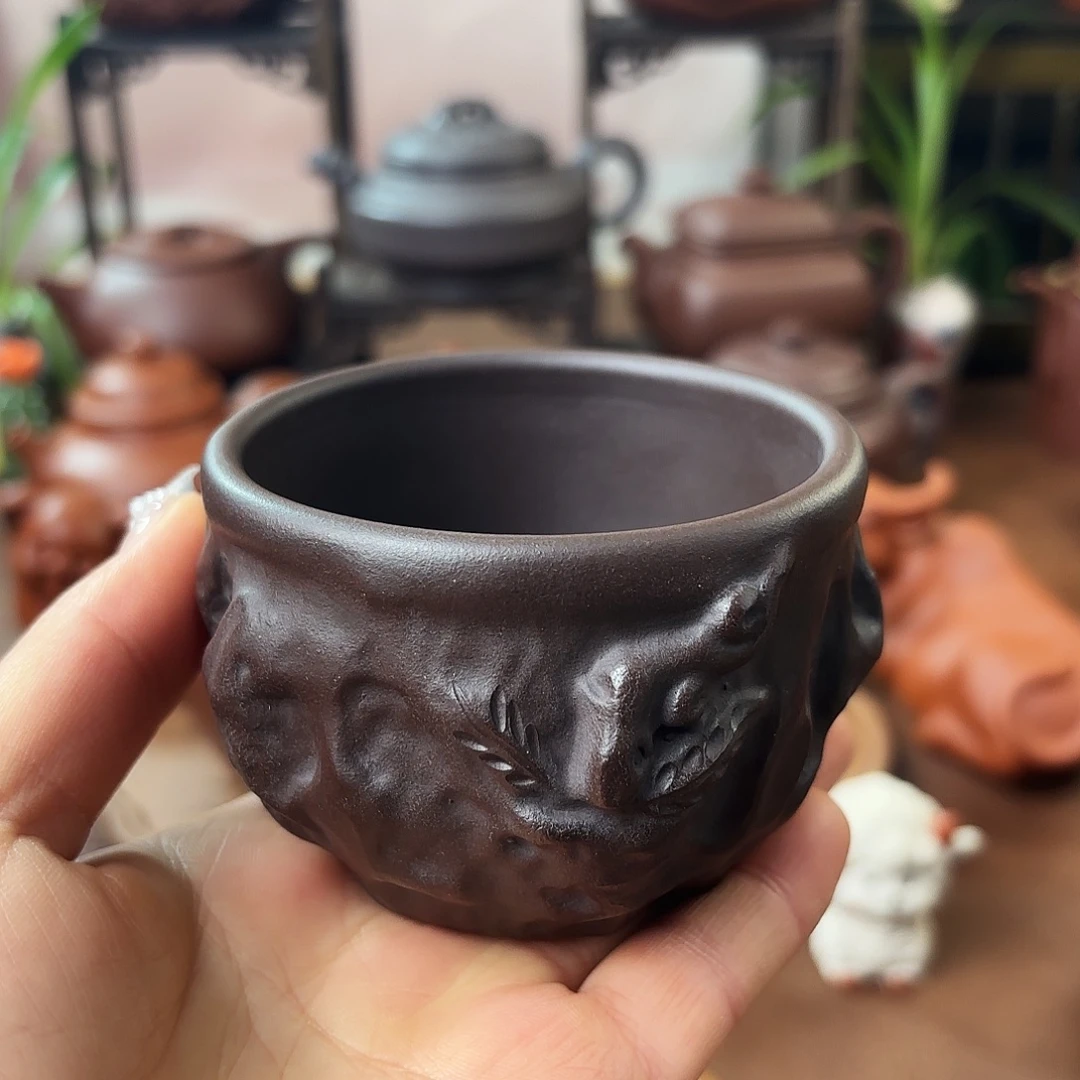 茶壶紫砂主人杯老紫泥120cc