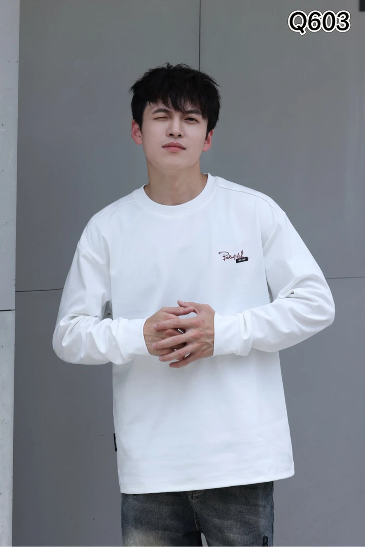 圆领男内搭宽松运动中性宽松型运动T恤印花男装春秋