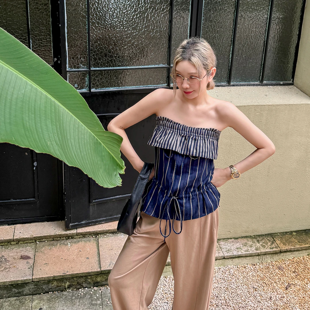 ANNAMOOER设计师品牌撞色条纹抹胸DSC买手店CY5A38049