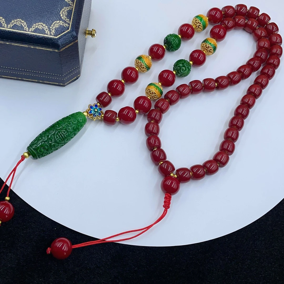 4394  血 红 三 菇 凉项链百搭多样性发货