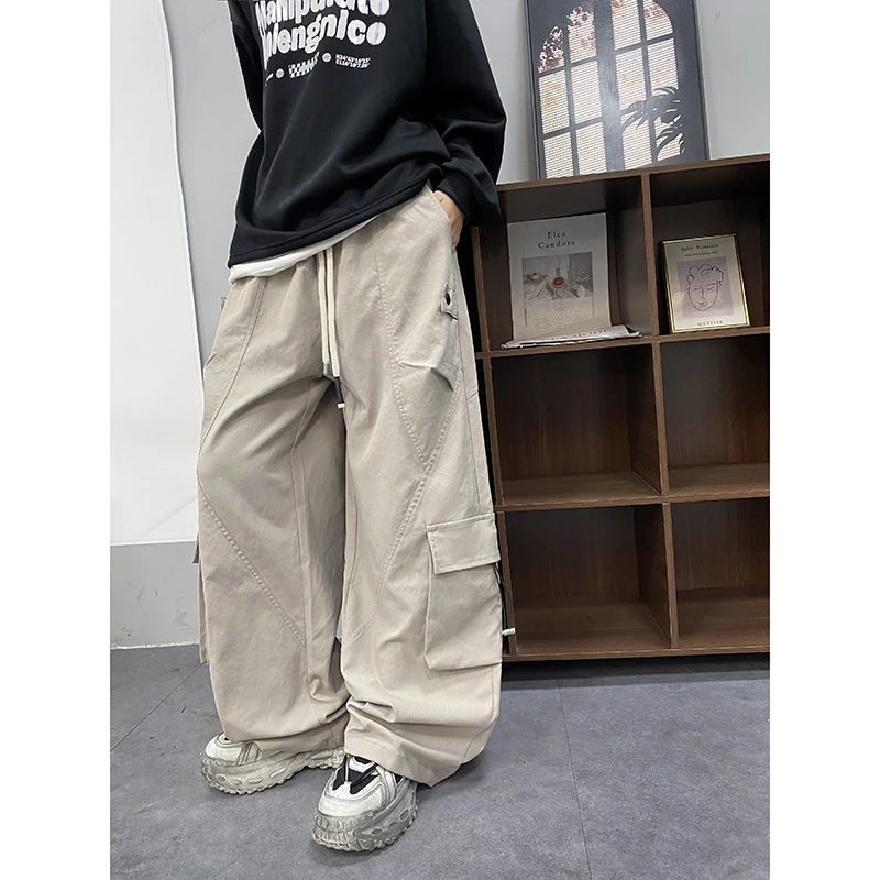 【大宝儿专属】2025青少年窄版男裤秋季工装裤大口袋弹力伞兵裤2584