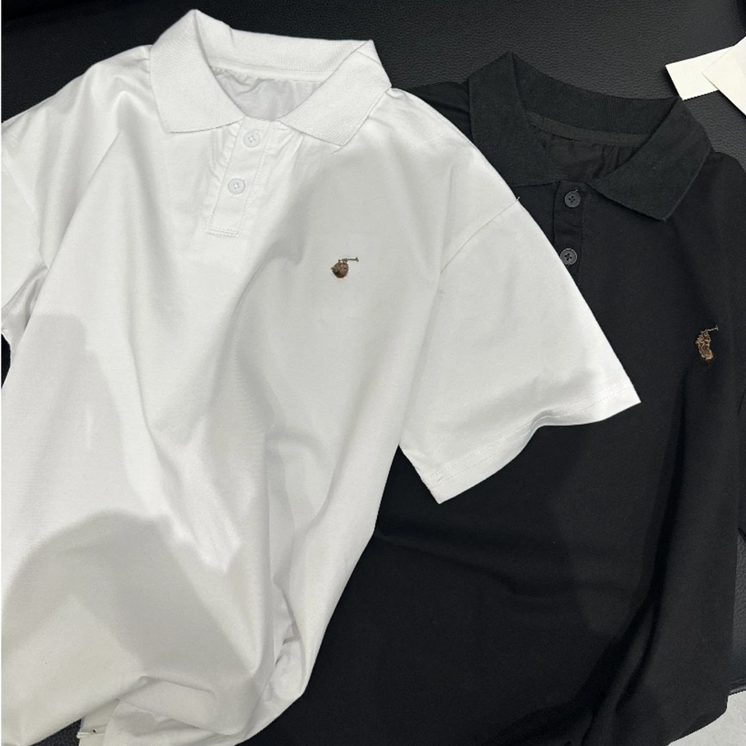 A049夏季男童休闲宽松刺绣POLO衫短袖