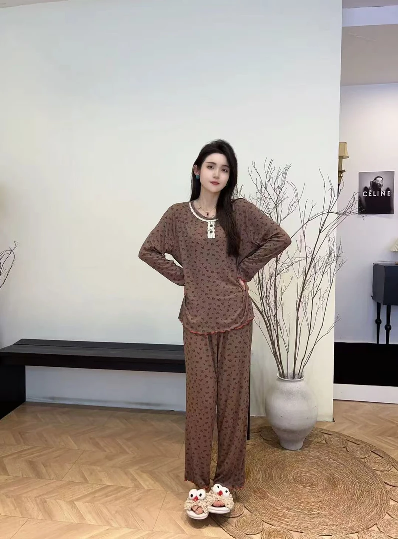 田园风碎花面膜家居服