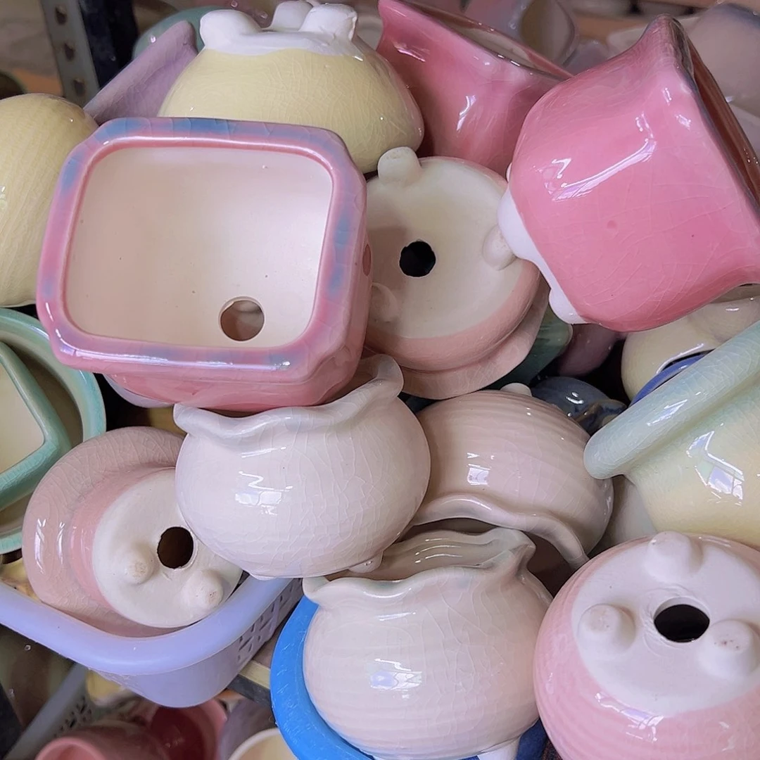 陶瓷花盆当场满12包邮随意瑕疵4个