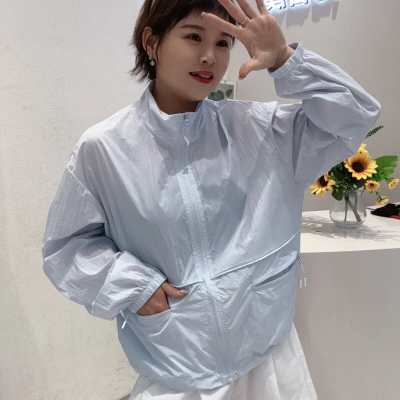 8083夏新款精品女装 欧货外套长袖拉链薄款